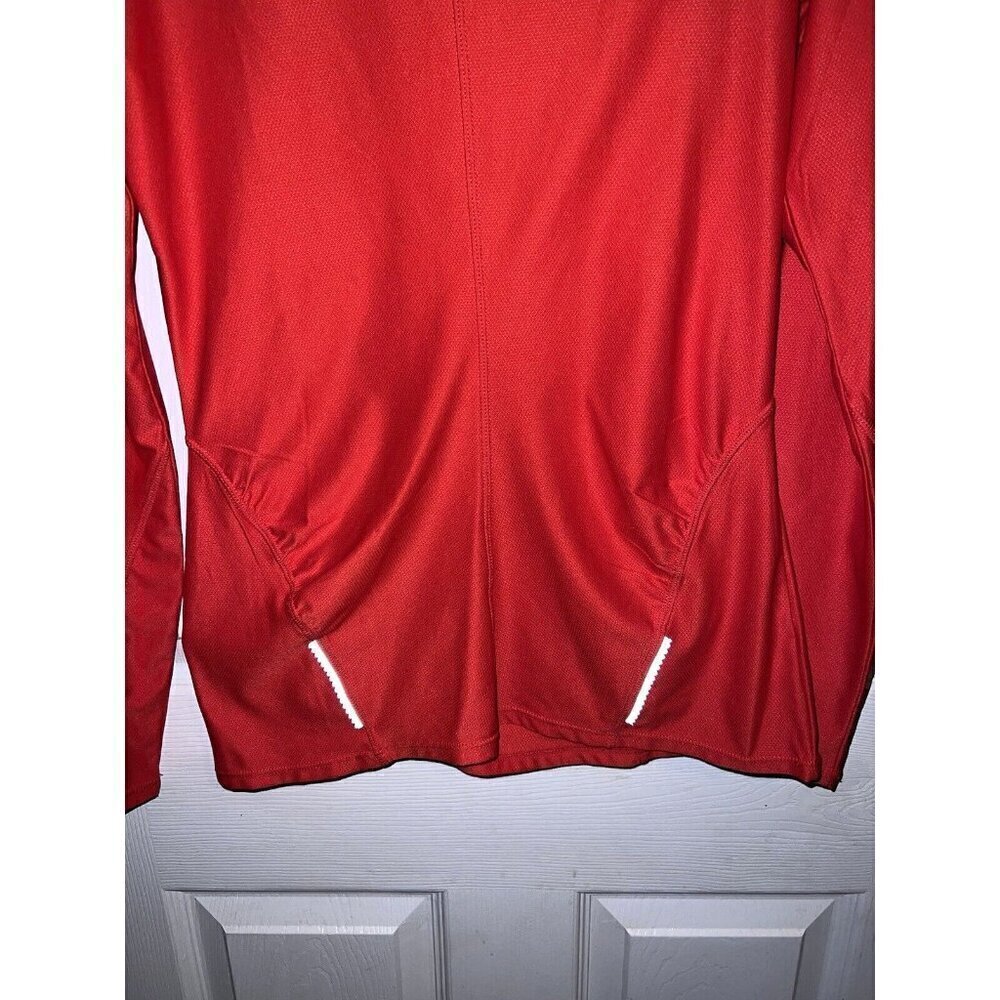 ATHLETA Red Long Sleeve Top Reflective Pullover Athletic Running Zipper Pocket S - Picture 3 of 10